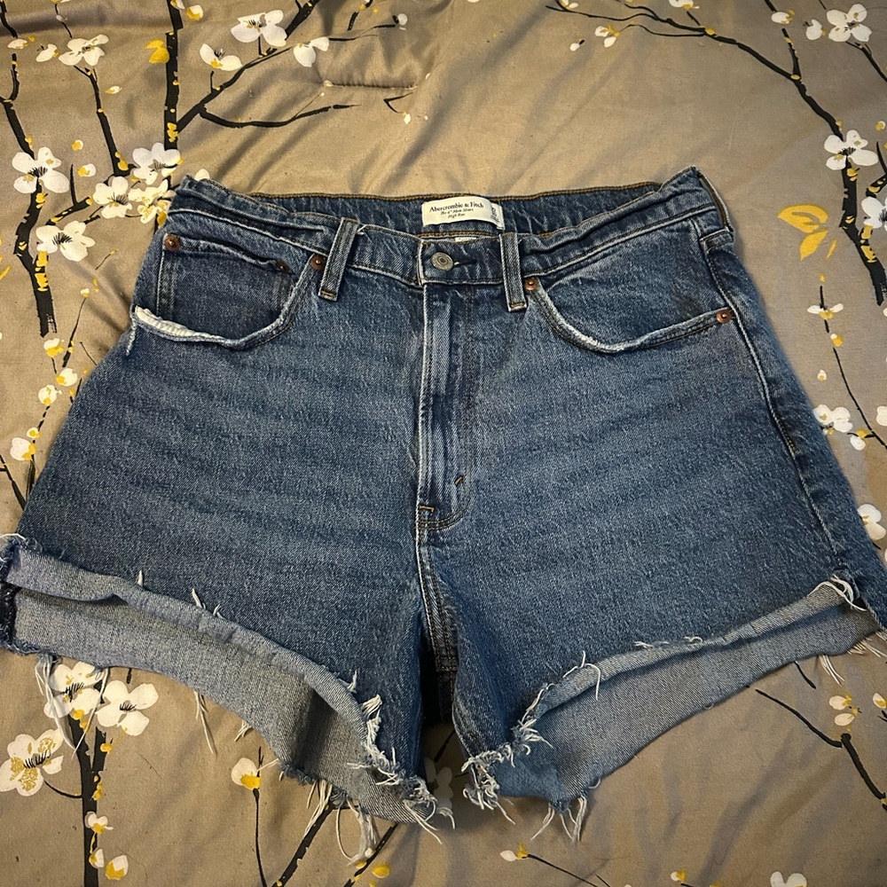 Abercrombie & Fitch Dark Blue Jean Shorts